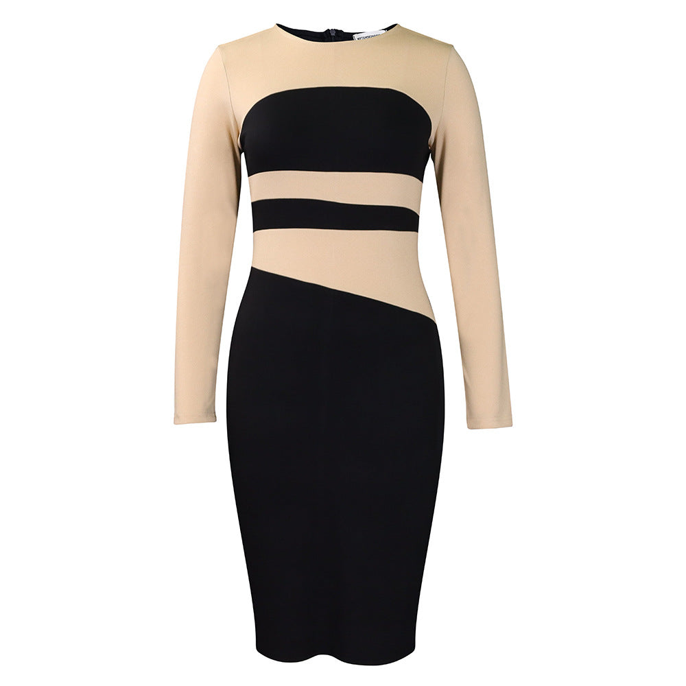 Damen Kleid Geometrisches Design Figurbetont Eveloria
