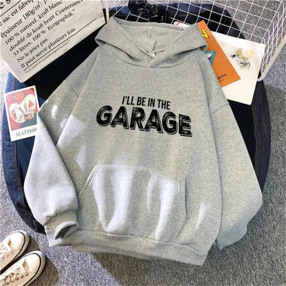 Damen Kapuzenpullover Garagen-Motiv Eveloria