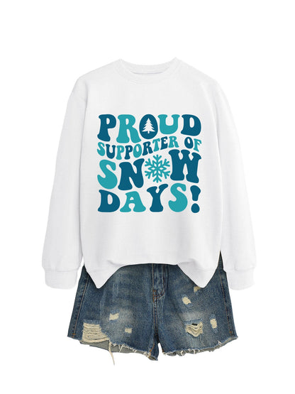 Damen Sweatshirt Kreativer Aufdruck Lässiger Schnitt Grau Eveloria