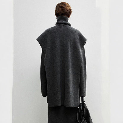 Damen Poncho Extralanger Kragen Modern Eveloria