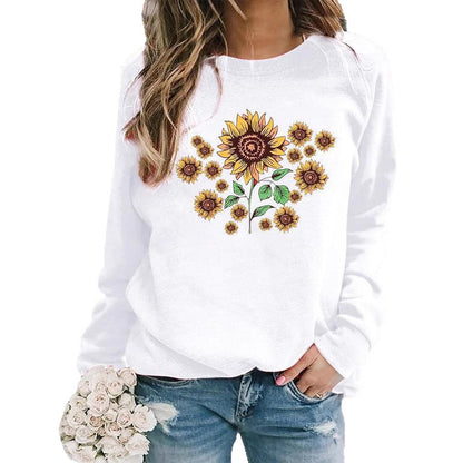 Damen Sweatshirt Floralmotiv Bequem Grün