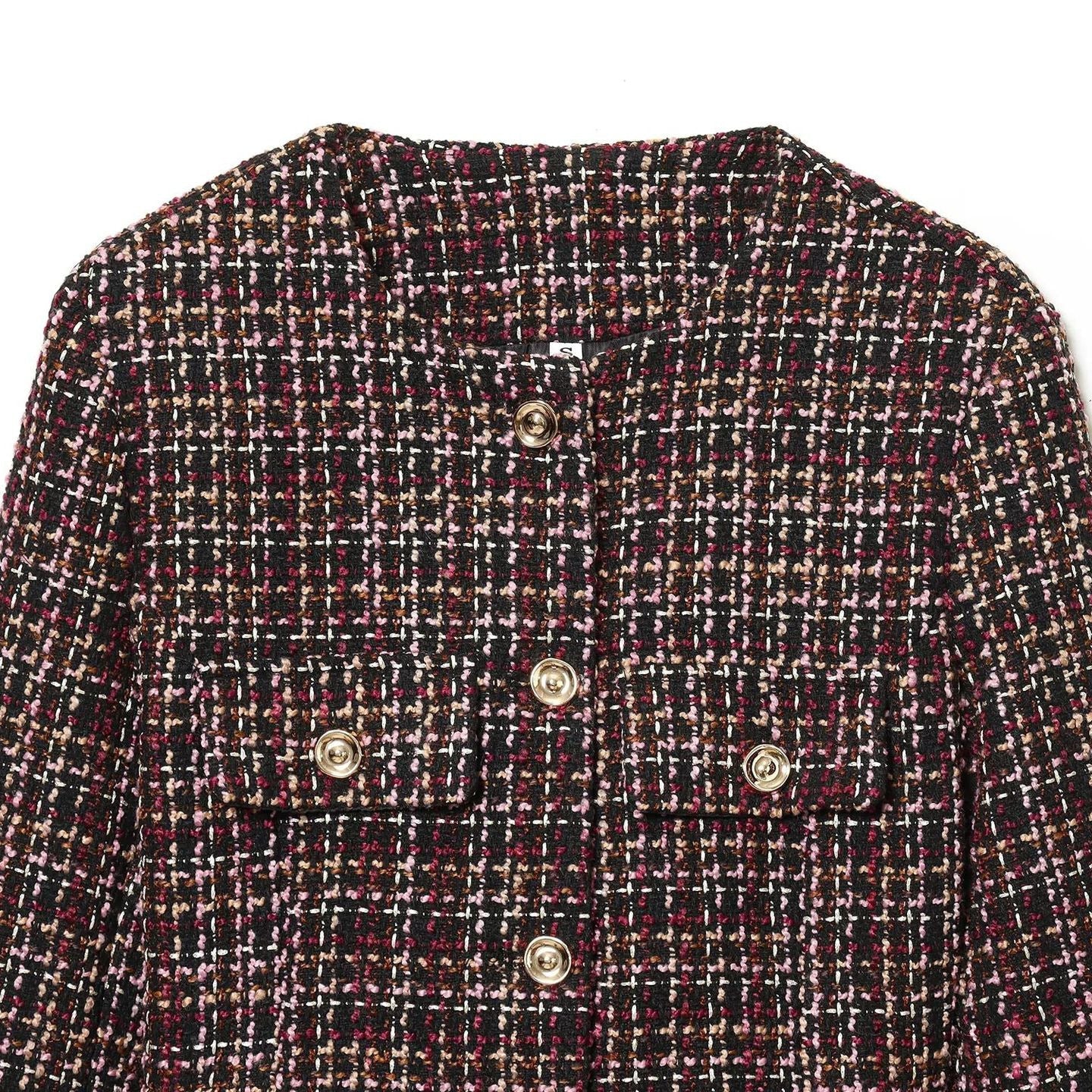 Damen Tweedjacke mit Knöpfen und abnehmbarem Gürtel