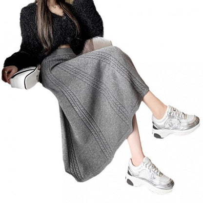 Damen Strickrock Midi aus Eveloria