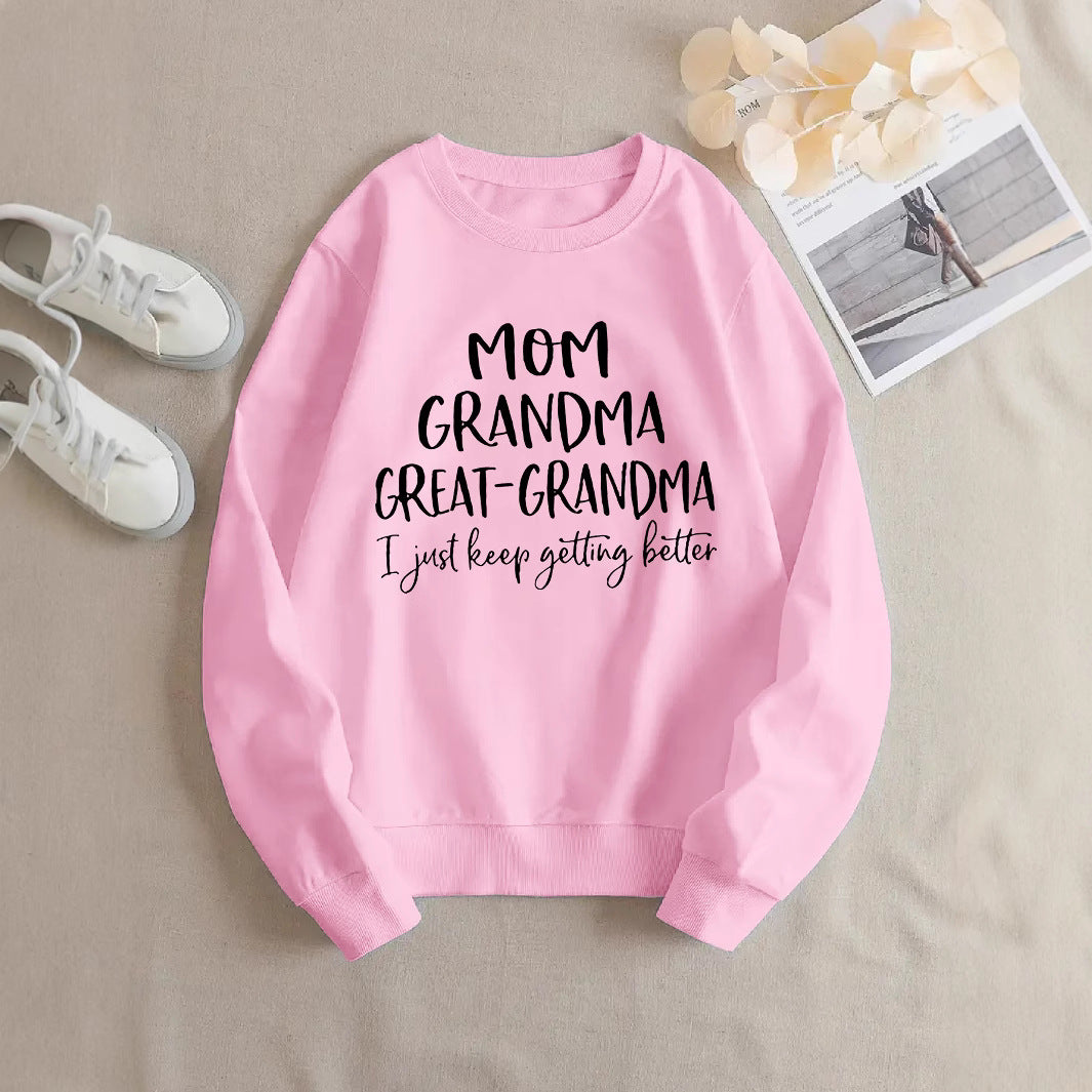 Damen Sweatshirt Familienaufdruck Bequem Grau Eveloria - Eveloria