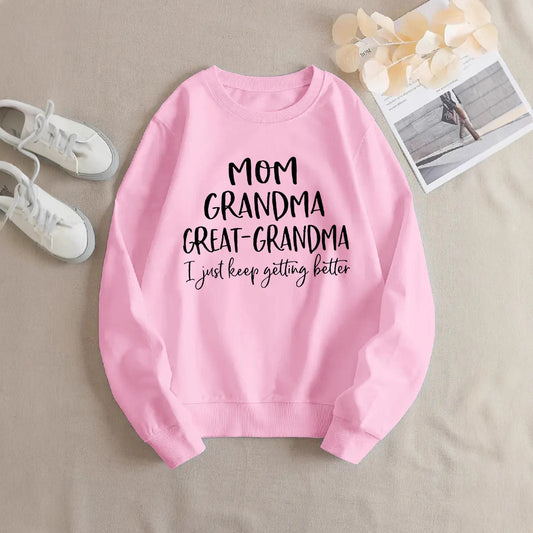 Damen Sweatshirt Familienaufdruck Bequem Grau Eveloria - Eveloria