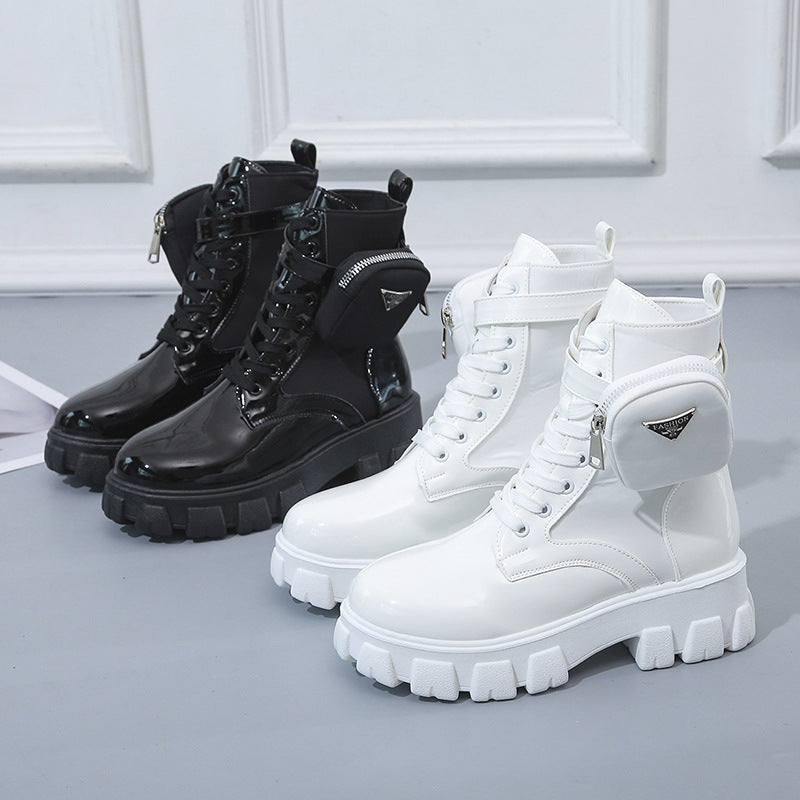 Damen Stiefel Heidi-Mode mit Taschen-Option und auffälliger Sohle