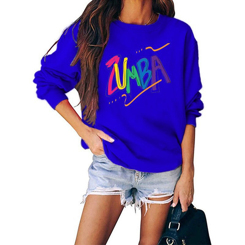 Damen Sweatshirt Modernes Zumba-Design Lässig Schwarz Eveloria - Eveloria