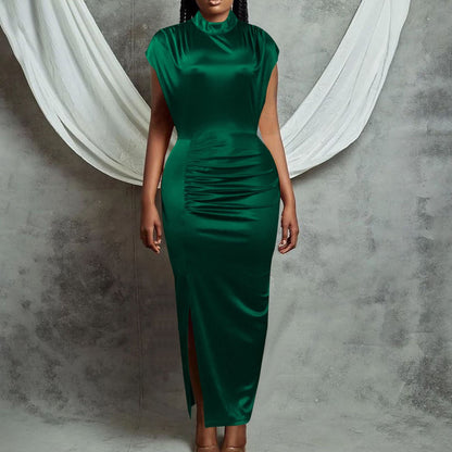Damen Midi-Kleid Raffungen Figurbetont Eveloria
