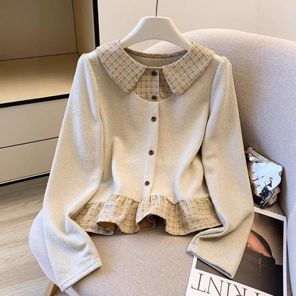 Damen Strickpullover mit Hemdblusen-Details Eveloria - Eveloria
