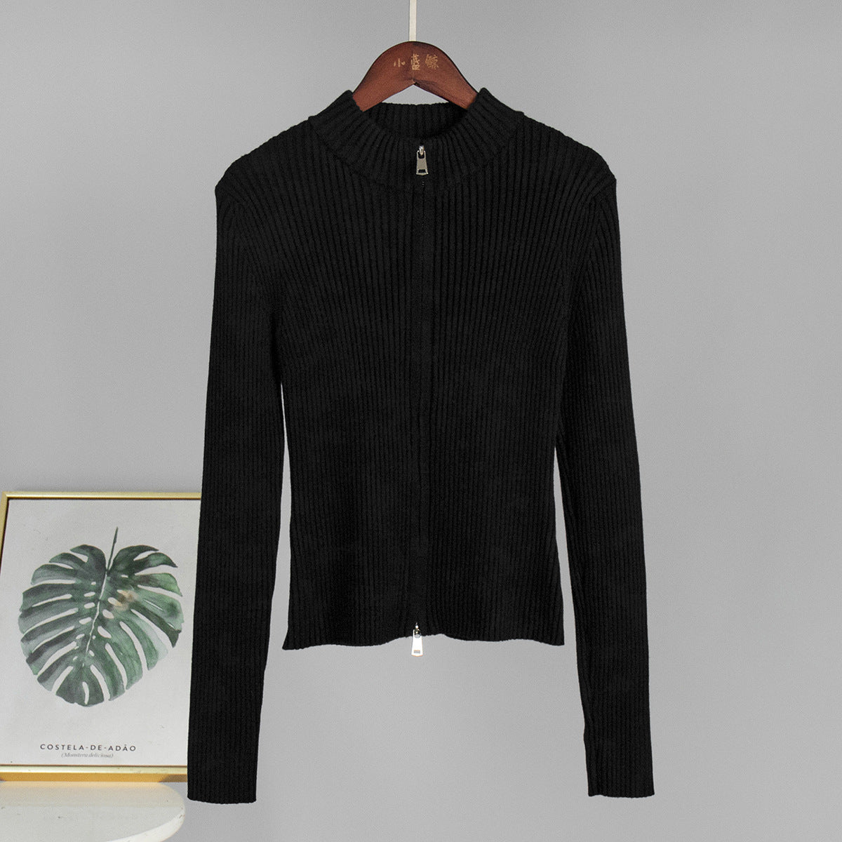 Damen Rippstrickpullover Weiches Baumwollmix Eleganter Schnitt Beige
