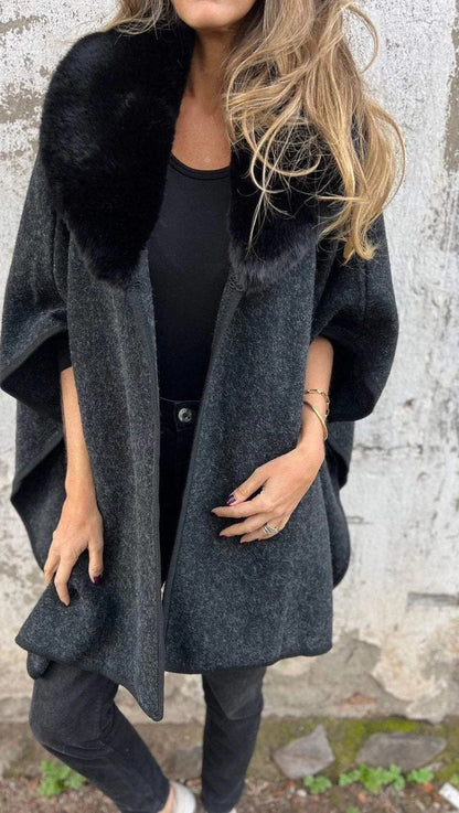 Damen Übergangsjacke Kunstpelzkragen Eveloria