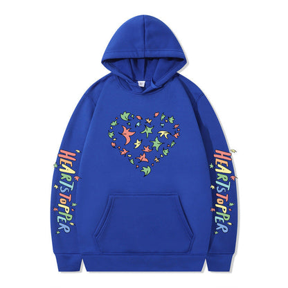 Damen Kapuzenpullover Herz- und Blattmotiv Eveloria