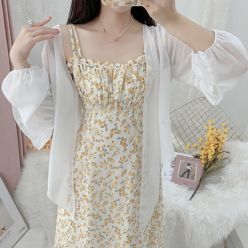 Damen Chiffon Bluse Voluminöse Rüschensäume Eveloria