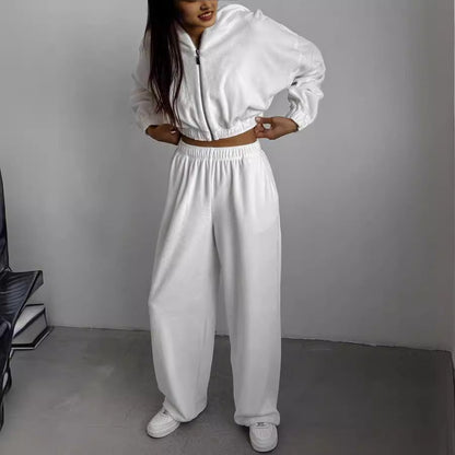 Damen Fleece Sportanzug Hochgeschlossen Elastisch Eveloria