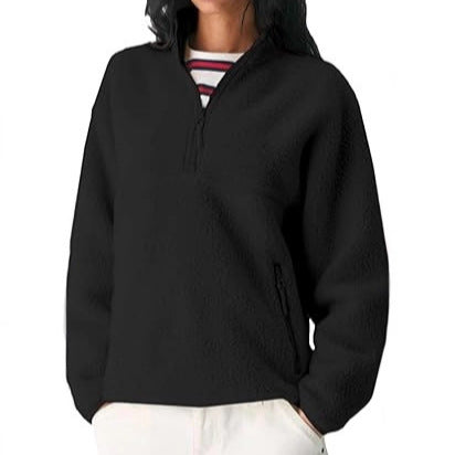 Damen Fleece Pullover Eveloria Weich Grau