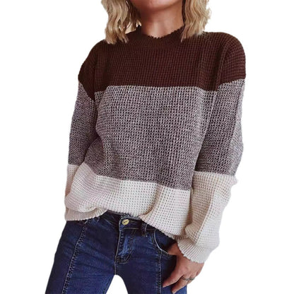 Damen Strickpullover Großmuster Moderner Schnitt Eveloria