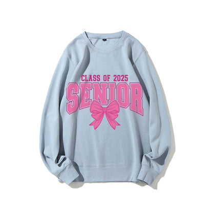 Damen Sweatshirt Abschlussjahr Schleifendesign Grau Eveloria