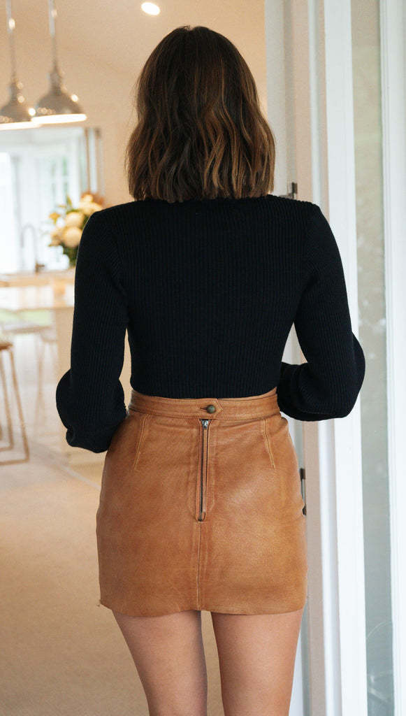 Damen Pullover Cropped Hohler Kragen Cut-Out