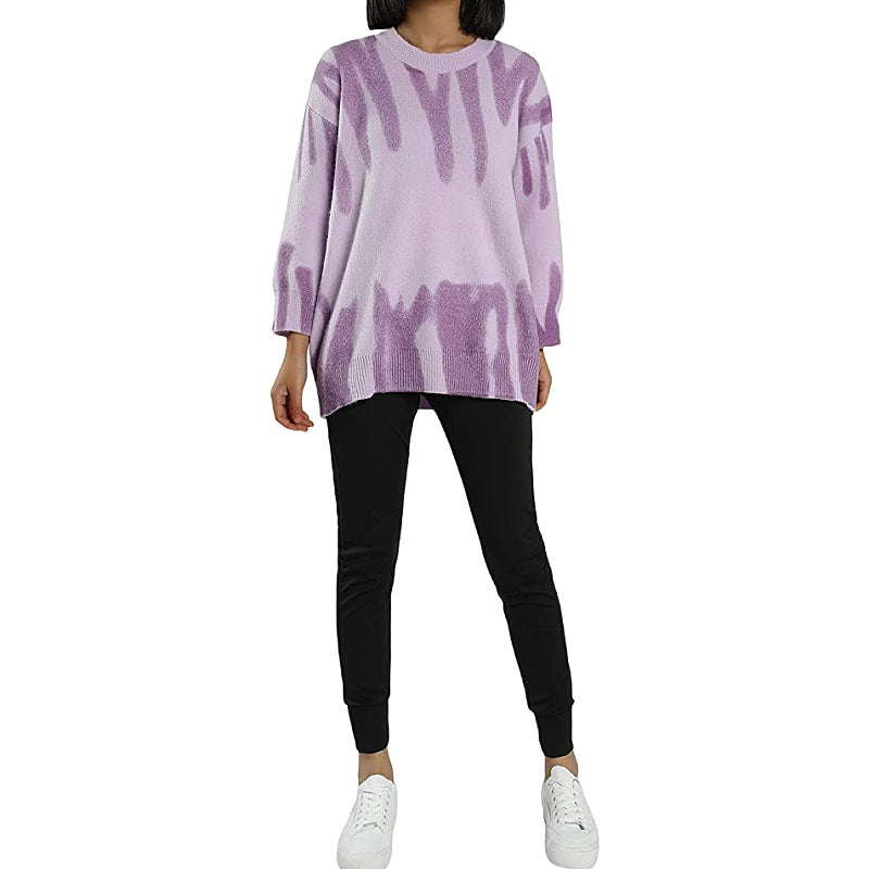 Damen Pullover Groß locker Farbverlauf Eveloria