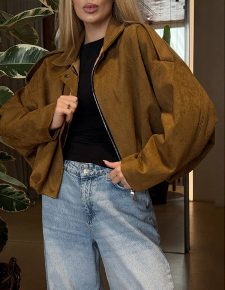 Damen Oversized-Jacke Weiches Baumwollmischgewebe Eveloria
