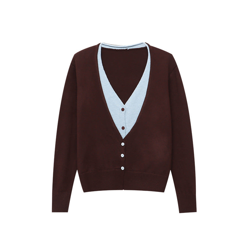 Damen Strickcardigan V-Ausschnitt Knopfleiste Kuschelig Grau Eveloria