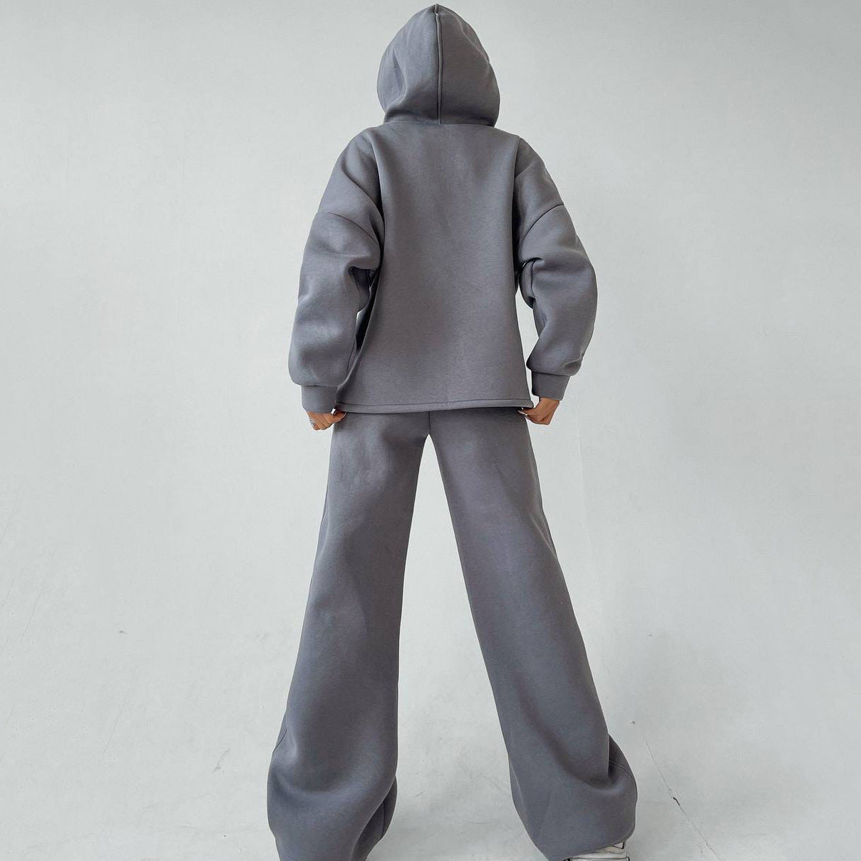 Damen Sportanzug Weite Hose Kapuze Eveloria