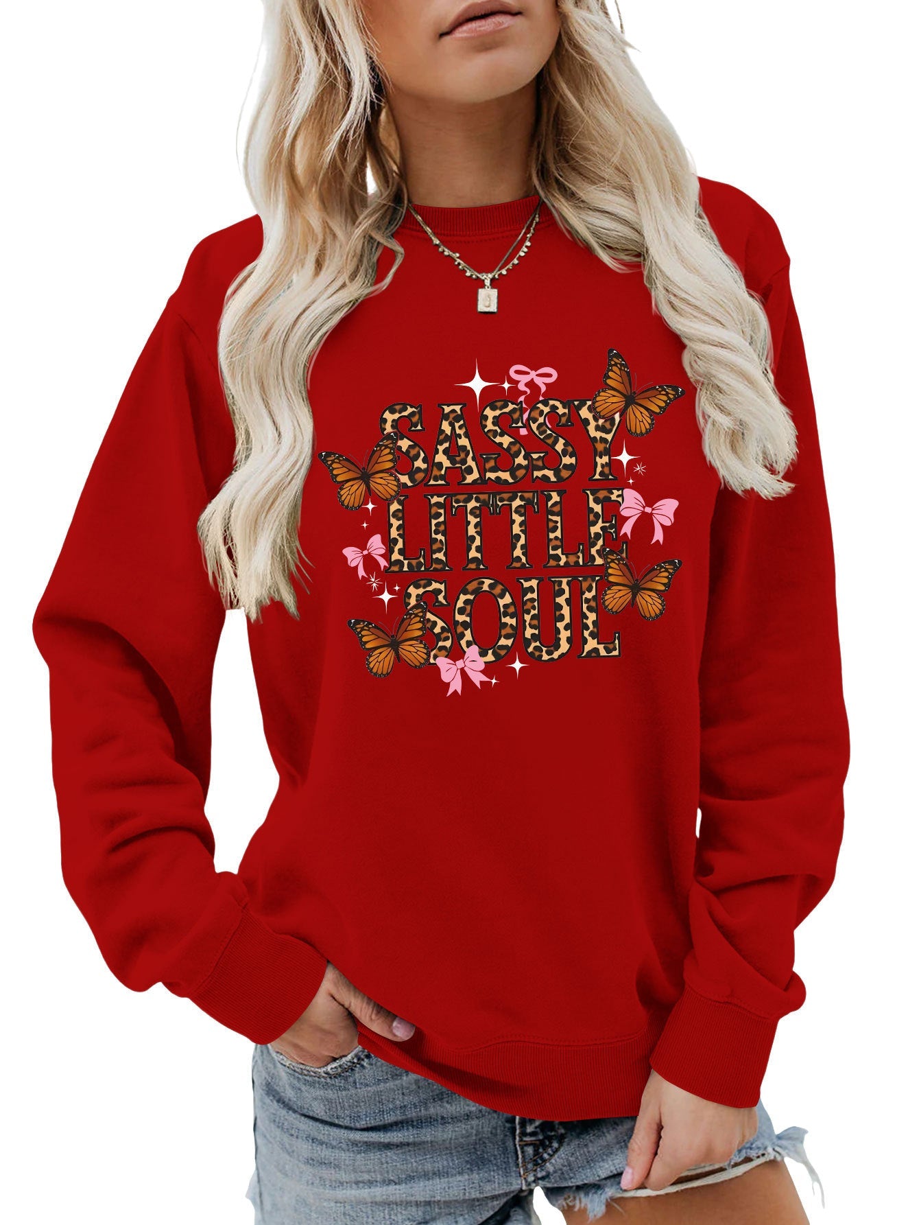 Damen Sweatshirt Schmetterlingsdesign Eveloria