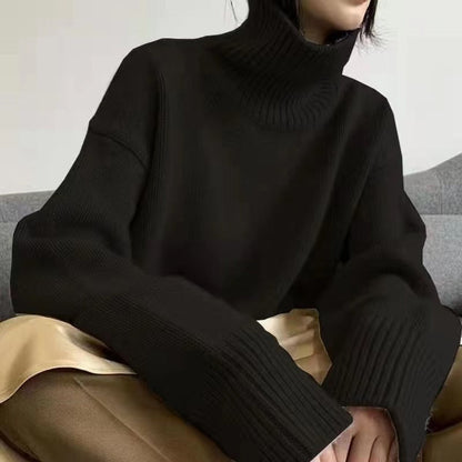 Damen Oversized Rollkragenpullover Weiches Strickmaterial Eveloria