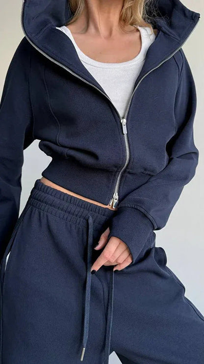 Damen Loungewear-Set Elastisch Hochkragen Eveloria