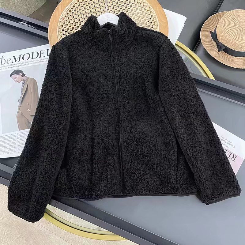 Damen Fleecejacke Weiches Innenfutter Hochkragen Eveloria