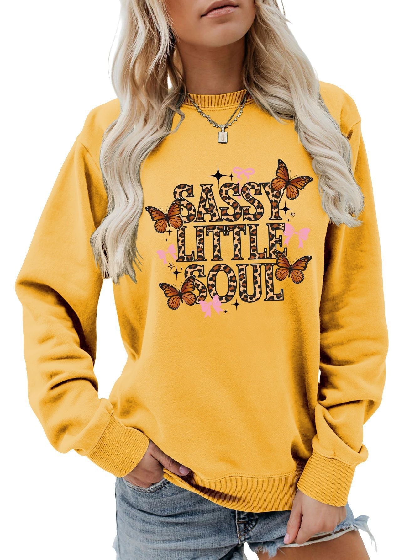 Damen Sweatshirt Schmetterlingsdesign Eveloria
