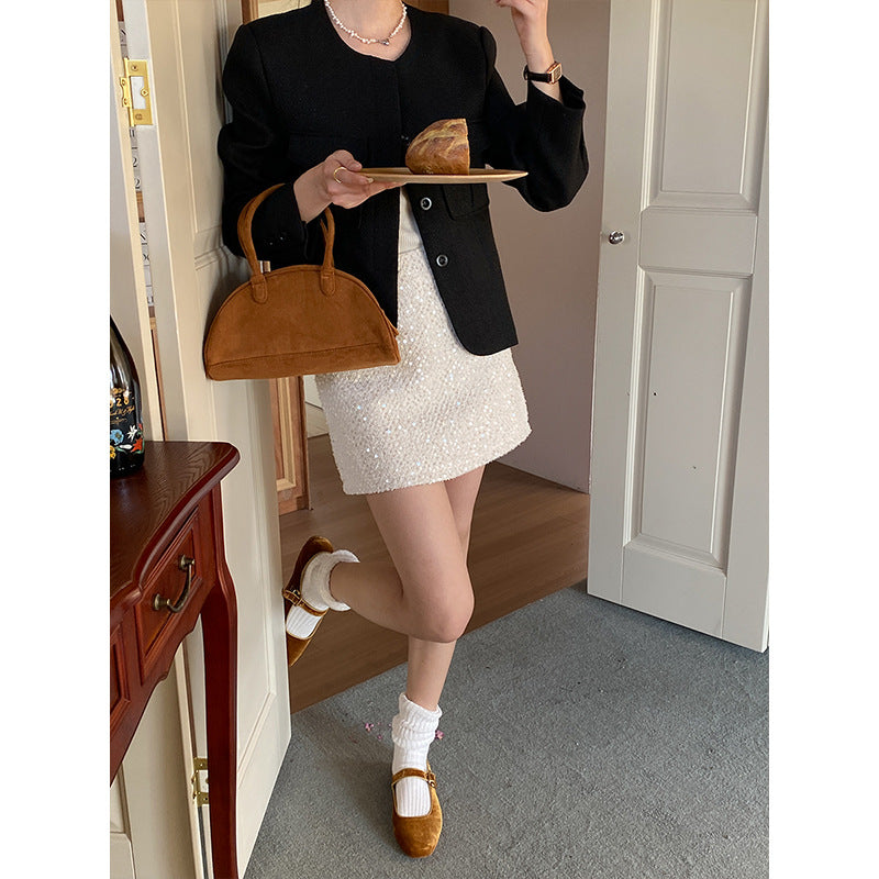 Damen Kurzjacke mit Taschen Eveloria Elegantes Design
