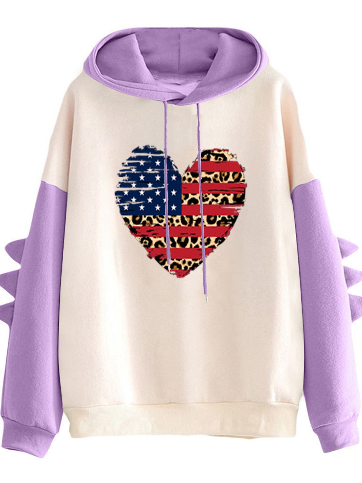 Damen Hoodie Herzdesign Trendig Grau Eveloria