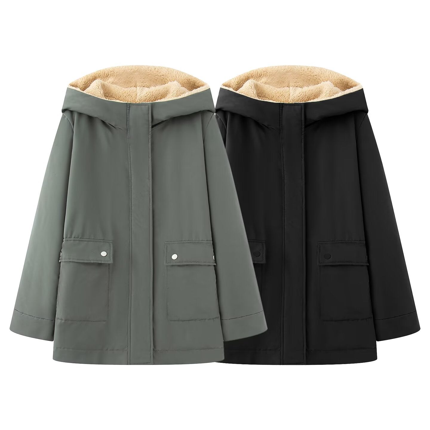 Damen Steppjacke Kuscheliges Futter Praktische Taschen