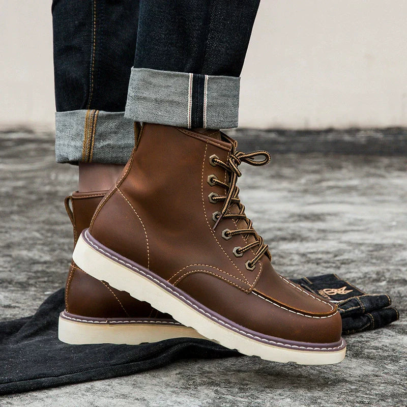 Herren Schnürboots dickes Sohle gepolstert