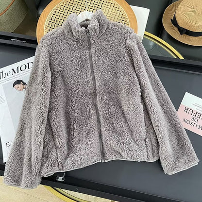 Damen Fleecejacke Weiches Innenfutter Hochkragen Eveloria