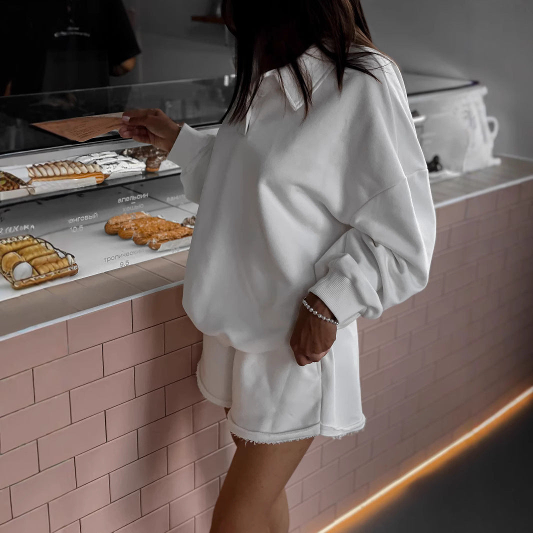 Damen Sweatshirt-Shorts-Set