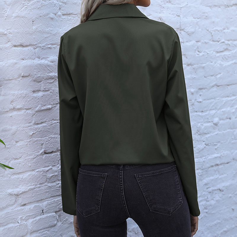 Damen Bluse Verkürzte Vorderseite Knopfdetail Weiße Bluse
