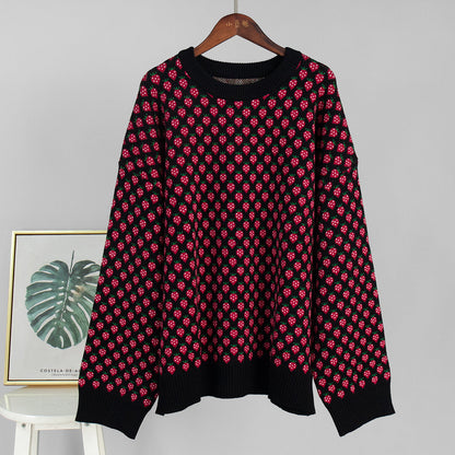 Damen Oversized Pullover Floralmuster Eveloria
