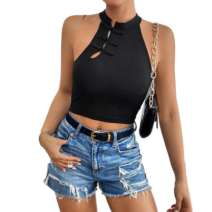 Damen Crop- mit Knopfleiste und hohem Kragen Eveloria