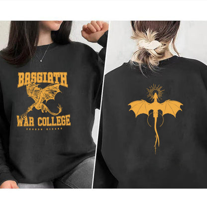 Damen Sweatshirt Drachenmotiv College-Design Grau Eveloria