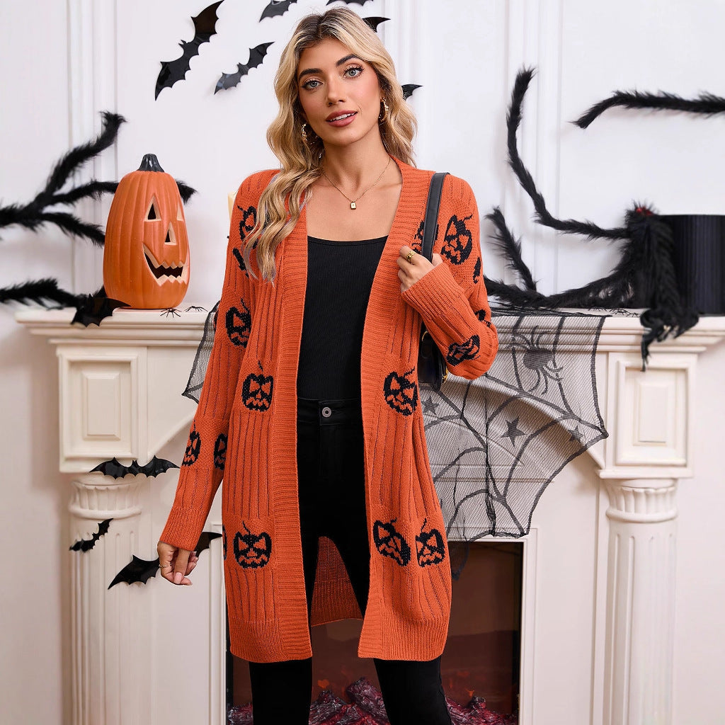 Damen Strickjacke Geistermotiv Eveloria