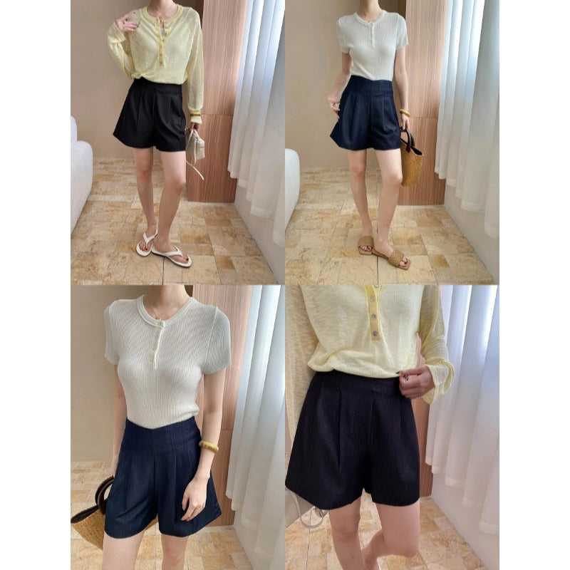 Damen Shorts-Set mit Schlitzen Hochwerder Bund Eveloria