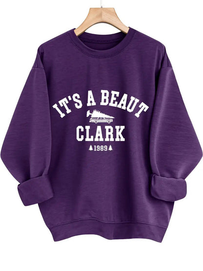 Damen Sweatshirt Lässiger Schriftzug Bequemer Schnitt Grau Eveloria