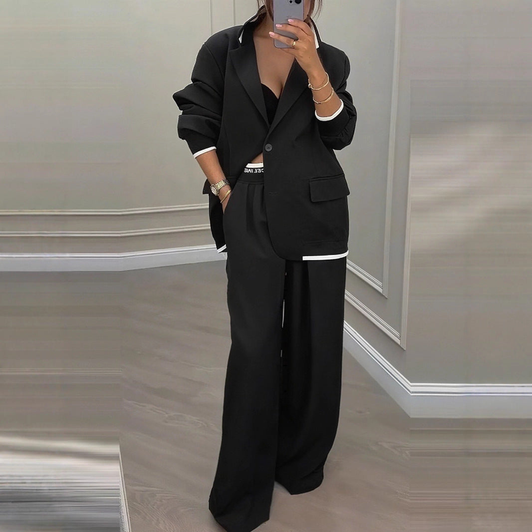 Damen Blazer-Hose-Set Weiter Schnitt Modern Eveloria