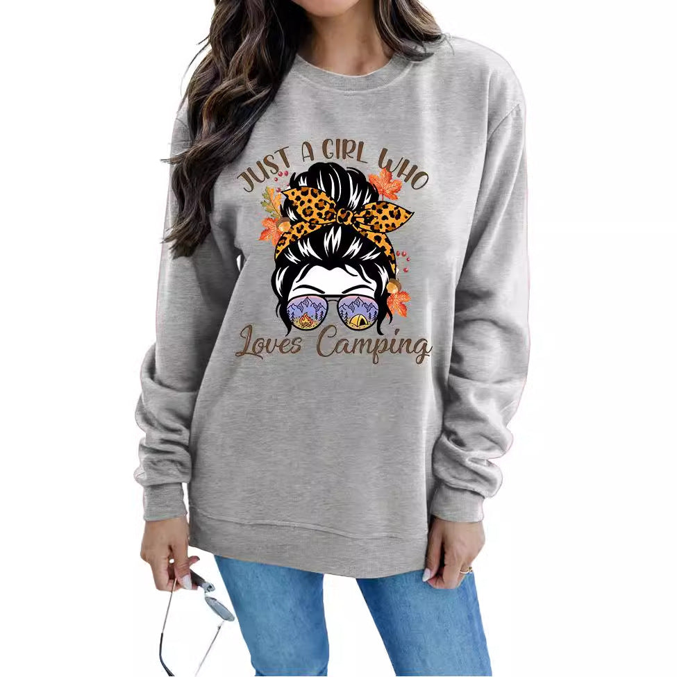 Damen Sweatshirt Campingmotiv Eveloria