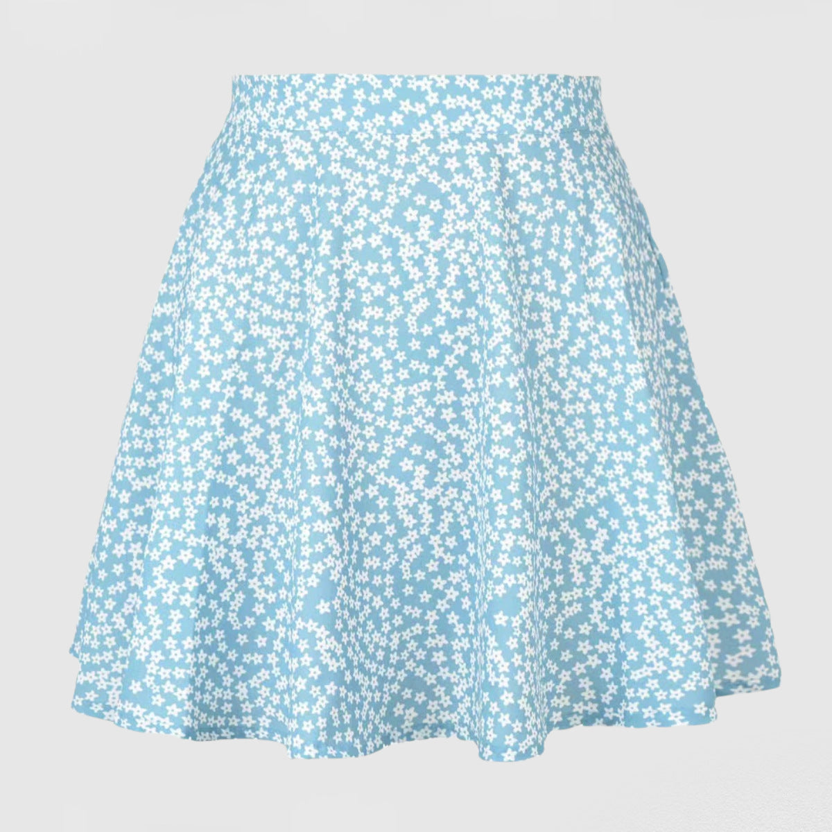 Damen Baumwollrock Blumenmuster Schwingender Saum Eveloria