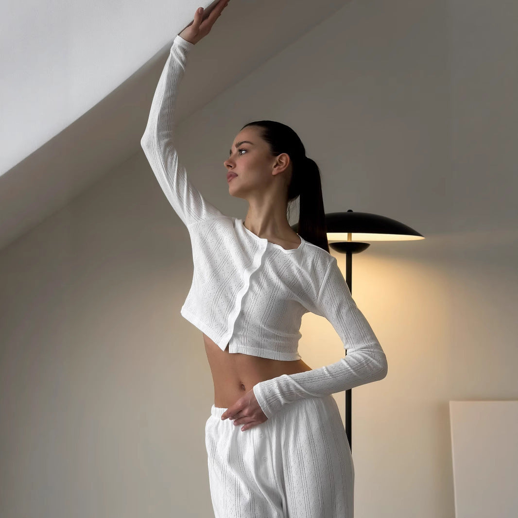 Damen Lounge-Anzug Weites Streifen-Design Elegant