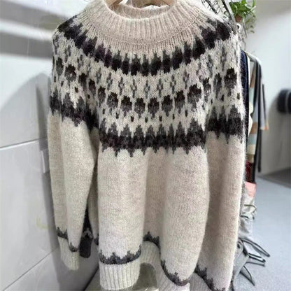 Damen Pullover Norwegermuster Eveloria Strick