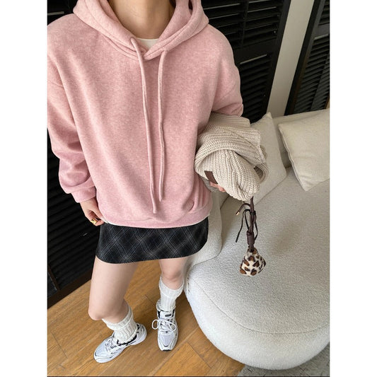 Damen Hoodie Kapuze Überschnittene Schultern Grau Eveloria - Eveloria